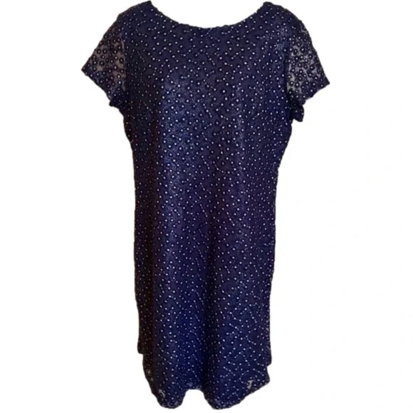 The LIMITED Celestial Dress Deep River Blue Embroidered w Metallic Silver Thread - Picture 6 of 9